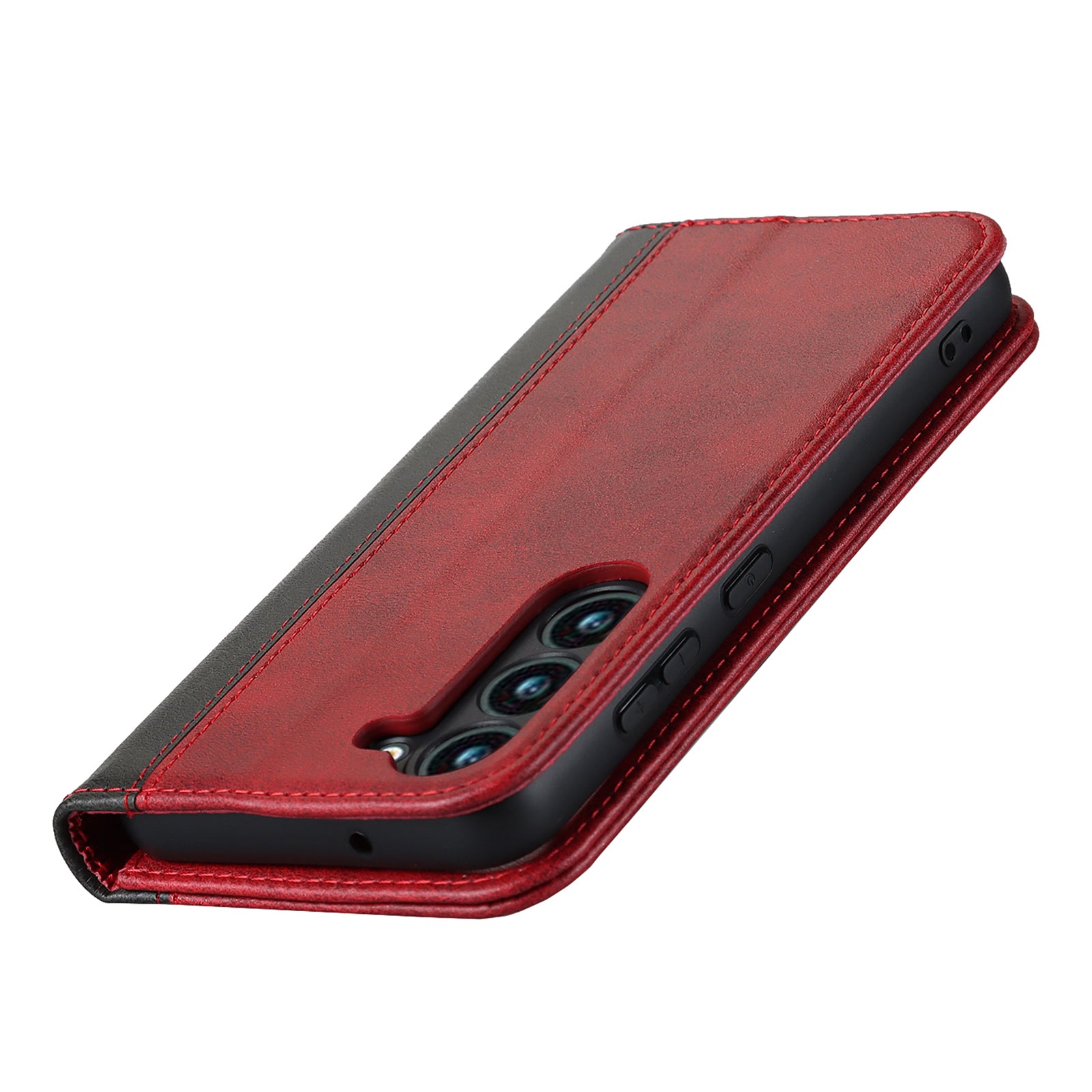 For Samsung Galaxy S23 Phone Cover Bi-color Splicing Magnetic Closure PU Leather Calf Texture Stand Flip Wallet Case For Samsung Galaxy S23 Phone Cover Bi-color Splicing Magnetic Closure PU Leather Calf Texture Stand Flip Wallet Case